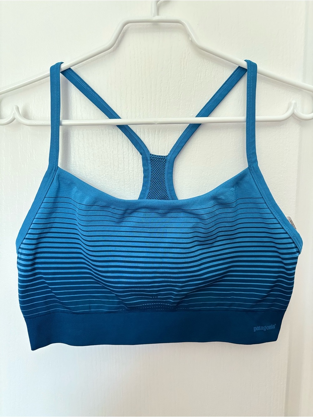 Patagonia Seamless Strappy Sports Bra Blue Size XL Medium Support #165